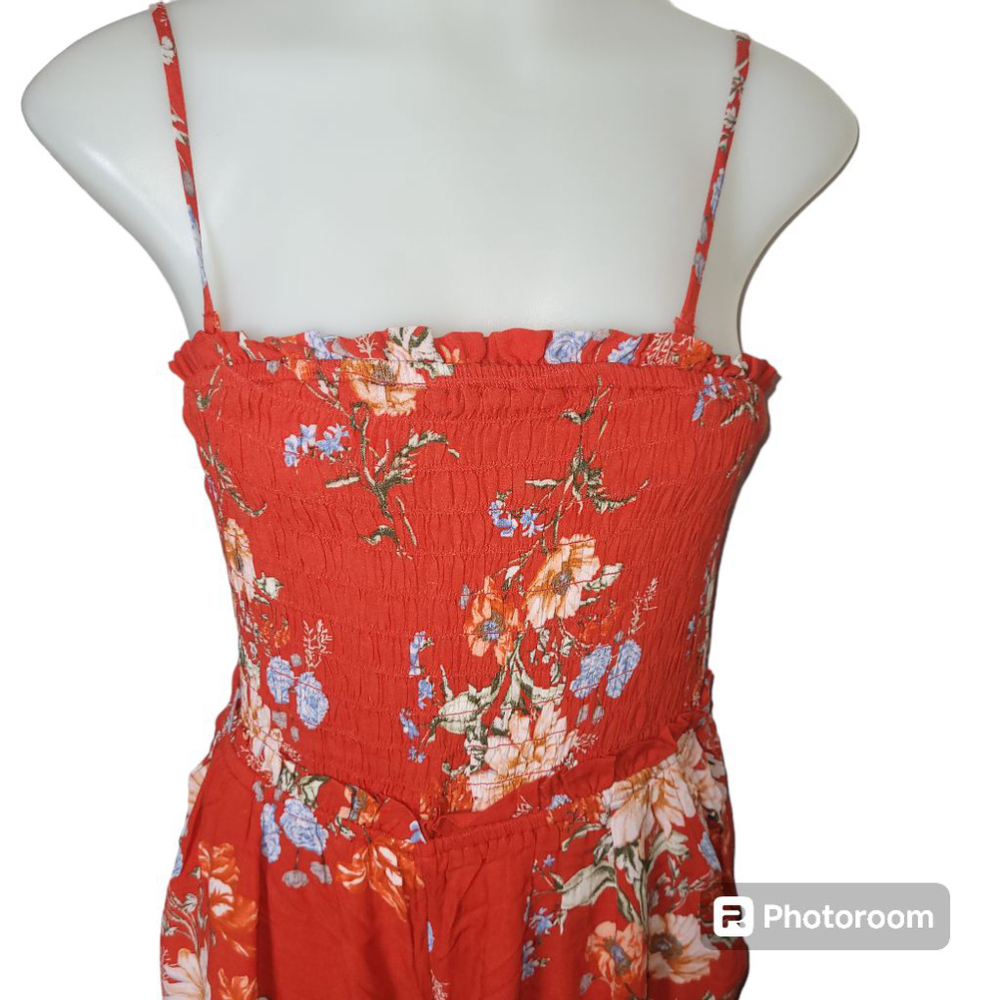 Women's American Eagle Floral Jumpsuit Size M Red - Picture 4 of 10
